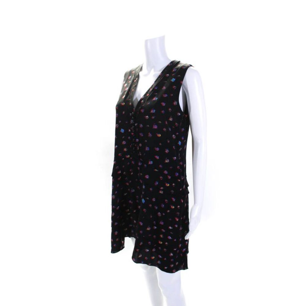 Proenza Schouler Womens Spotted V Neck Sleeveless Shift Dress Red Black Size 8 - Picture 2 of 7